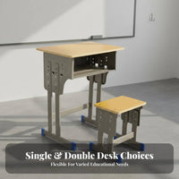 Adjustable Student Desk and Chair Stable School Desk Chair Combo children's Furniture for Students, Teenagers, Training Center, Home, Bedroom
