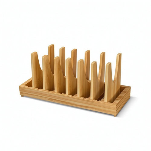 Plate and Lid Organizer Space-Saving Dish Rack with Divider Panels Upright