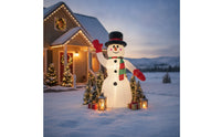 Waving Inflatable Snowman with Top Hat Outdoor Christmas Inflatable Snowman Giant Lawn Decoration Oversized