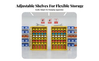 Heavy-Duty Safety Helmet Cabinet Freestanding Design Lockable Steel Cupboard Rust Resistant Storage Locker Dust-Proof for Construction Workers, Site Managers, Factory, Workshop, Warehouse, Company Premises