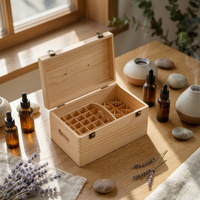 Essential Oil Box with Dividers Compartmented Essential Oil Storage Basic Box Bottle Holder for Collectors
