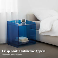 Transparent C-Shaped Table Minimalist Design Nightstand Stain Resistant