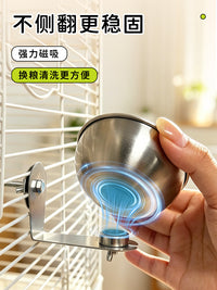 鹦鹉鸟用磁吸不锈钢食盒蔬菜玉米挂钩水果夹喂食器鸟笼配件用品