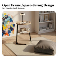 Curved Designd Nightstand Space-Saving Side Table Rounded Corners for Small areas