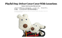 Novelty Dog Golf Headcover | Soft furry knit Exterior, Thick Padded Protection, luxurious Golf Club Cover