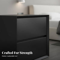Modern Design Nightstand with Drawers Space-Saving 2-Drawer End Table Minimalist Design Bedroom Furniture Narrow Profile for Apartment Dwellers, Homeowners, Small Areas, Living Room, College Dorm, Entryway