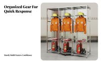 Firefighter Gear Rack Fire Suit Storage Stand Rust-Resistant Rotating Equipment Rack for Firefighters, Emergency Services Personnel