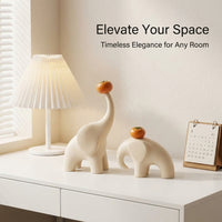 Figurines Home Decor Gift Modern Minimalist Elephant Statue Resin Craft Auspicious Design Light Luxu - Image 2