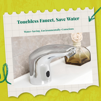 Touchless Bathroom Faucet, Motion Sensor, Metallic Finish