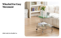 Multi-Tier Rolling Trolley Versatile Use 2-Tier Rolling Trolley Space-Saving