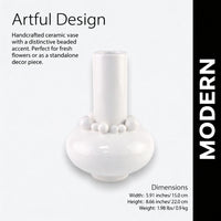 Ceramic Striped Vase, Modern Minimalist Style
