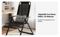 Reclining Deck Chair with Footrest 2-in-1 Design for Living Room, Office Workers