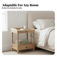 Bedside Cabinet with Drawer French Country design Single-Drawer End Table for Den