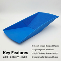 Grooved Sluice Box Gold, High Recovery Rate Sluice Box, Portable Sluice Box for  #variant:Rectangular Grooved Gold Panning Trough