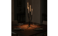 Metal Candelabra with Four Arms Black Candelabra with Iron Base Elegant Table Centerpiece Romantic for Mantel