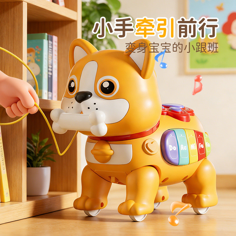 Electric Pull-along Dog Toy with Music and Talking for Kids