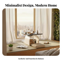3 Pieces floor Tea Table Set Light Luxury Design Floor Desk Multi-Functional