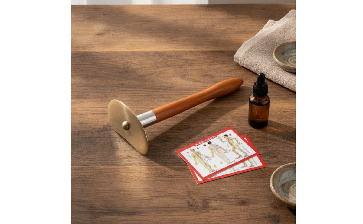 Gua Sha with Handle Long-Handled Gua Sha Tool Brass Body Massage for Adults, Home