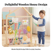 Rolling House-Shaped Clothes Rack Space-Saving kids' Clothes Rack Portable Sturdy Construction for Parents, Nursery, Bedroom