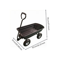 Garden Dump Vehicle Pneumatic-Type Wheels 4-Wheel Utility Vehicle Metal Frame