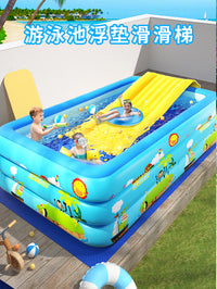 充气水上玩具漂浮滑滑梯儿童家用加厚游泳池滑梯小孩家庭大人水池