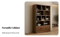 Wooden Beverage Cabinet Minimalist Living Room Design Room Display Shelf Large Capacity Entryway Partition Cabinet for Homeowners, Adults, Study