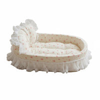 Boat-Shaped Pet Bed Raised Side Bolsters Sleeping Cushion Padded Animal Furniture