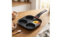 Egg Frying Pan with Lid Induction Compatible Egg Pan with Lid Stone-Derived Cookware for Busy Families, Students, Breakfast, Small Kitchens