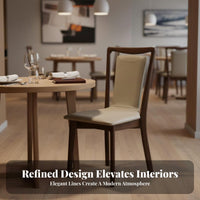 Upholstered Wooden Side Chair Minimalist Design Indoor Furniture Soft Upholstery Ergonomic Rearrest for Families