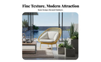 3 Pieces Weather-Resistant 3-Piece cafe Set long-weather-proofing 3-Piece Woven Chat Set Easy to Clean Patio Seating Comfortable paddings for Apartment Dwellers, property owners, two people, Balcony, Garden, rearyard, Porch
