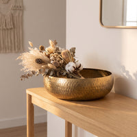 Hammered Metal Bowl Textured Bowl with Hammered Finish Shallow for Tabletop, Entryway Table, Living Room