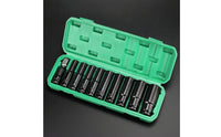 11 Pieces Metric Deep Socket Set High-Force Impact Socket Set 6-Point Tool Organized for Motorcycle Maintenance
