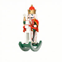 Nutcracker on Rocking Horse Collectible Nutcracker with Rocking Horse Indoor Tabletop Ornament for Mantel