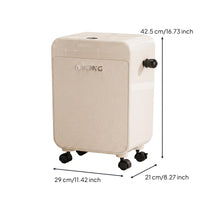Wheeled Trash Can Fitted Lid Lidded Trash Can Rounded Corners for Bathroom