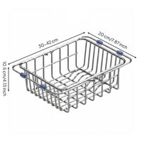 Expandable Sink Drain Rack Rust-Resistant Stainless Steel Drain Tray