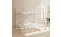 Metal Bunk Bed Space-Saving Bunk Bed with Ladder Compact Furniture for Teens, Students, Shared Bedrooms, Dormitories