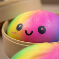 Stress-Relief Press Bun with Steamer Cute Steamer Bun Press Toy Soft Novelty for Adults, Teens, Students, Desk, Office, Classroom