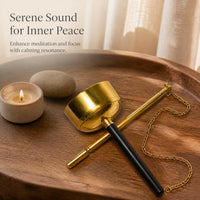 Retractable Buddhist Singing Bowl with Handle for Altar and Desktop Decor
