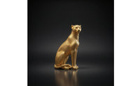 Leopard Figurine Gold Leopard Statue Resin for Desktop, Entryway