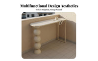 Scratch-Resistant Sintered Stone Bar Table Waterproof Wall Partition Table Easy to Clean Home Furniture Sturdy and Long-Lasting for Apartment Dwellers, Homeowners, Families, Balcony, Cafe, Living Room