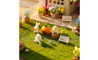 Dollhouse Easter Decoration Set Cute Design Easter Hare Garden Kit Miniature Hare Garden Kit Perfect Gift for Children