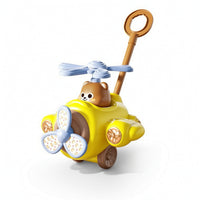 Airplane Toy with Push Handle Molded Airplane Stroller Push Along Toy Anti-Slip Smooth for Children, Indoor