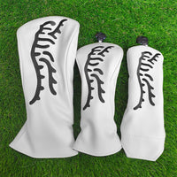 Black Line Tiger Golf Headcovers for Driver, Fairway Wood, and Putter