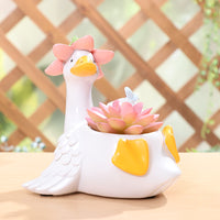 American Country Style Resin Goose Flower Pot for Garden
