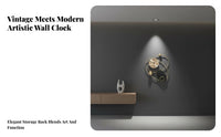 Decorative Wall Clock Noiseless Mechanism Large Art Clock Metal Wall Art for Entryway