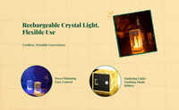 Dimmable crystal LED lamp, portable.