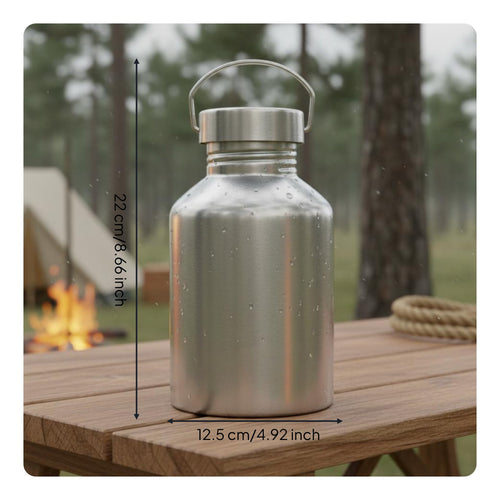 2000ml Stainless Steel Water Bottle Food Grade Material for Gym, Hikers, Campers