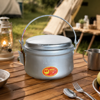 Aluminum Cooker Set, Lightweight Camping Pot, 4L, Multi-Functional Outdoor Gear