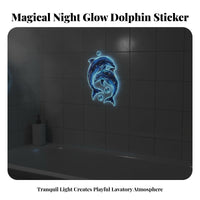 Dolphin Bubble Wall Sticker Self Luminous Dolphin Sticker Removable Luminous Sea Animal Decal for Kids, Washroom, Toilet, Bedroom