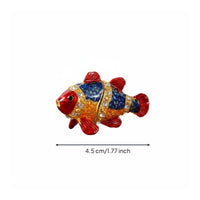 Fish Jewelry Box Enamelled Fish Trinket Box Rhinestone for Desktop